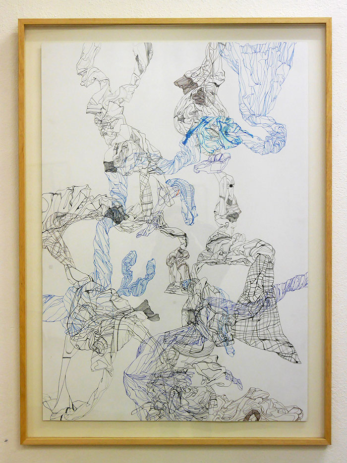Barbara Lerch, Sans Titre. 112,5 x 82 x 3 cm encadré, encres sur papier, 2017