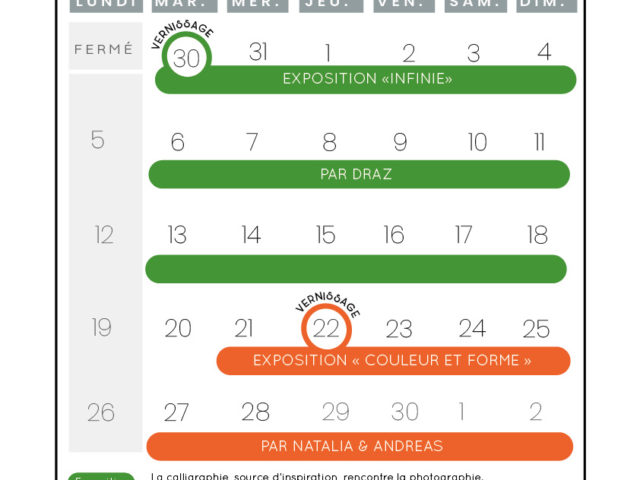 Agenda Septembre 2022 Galerie L'Alcôve