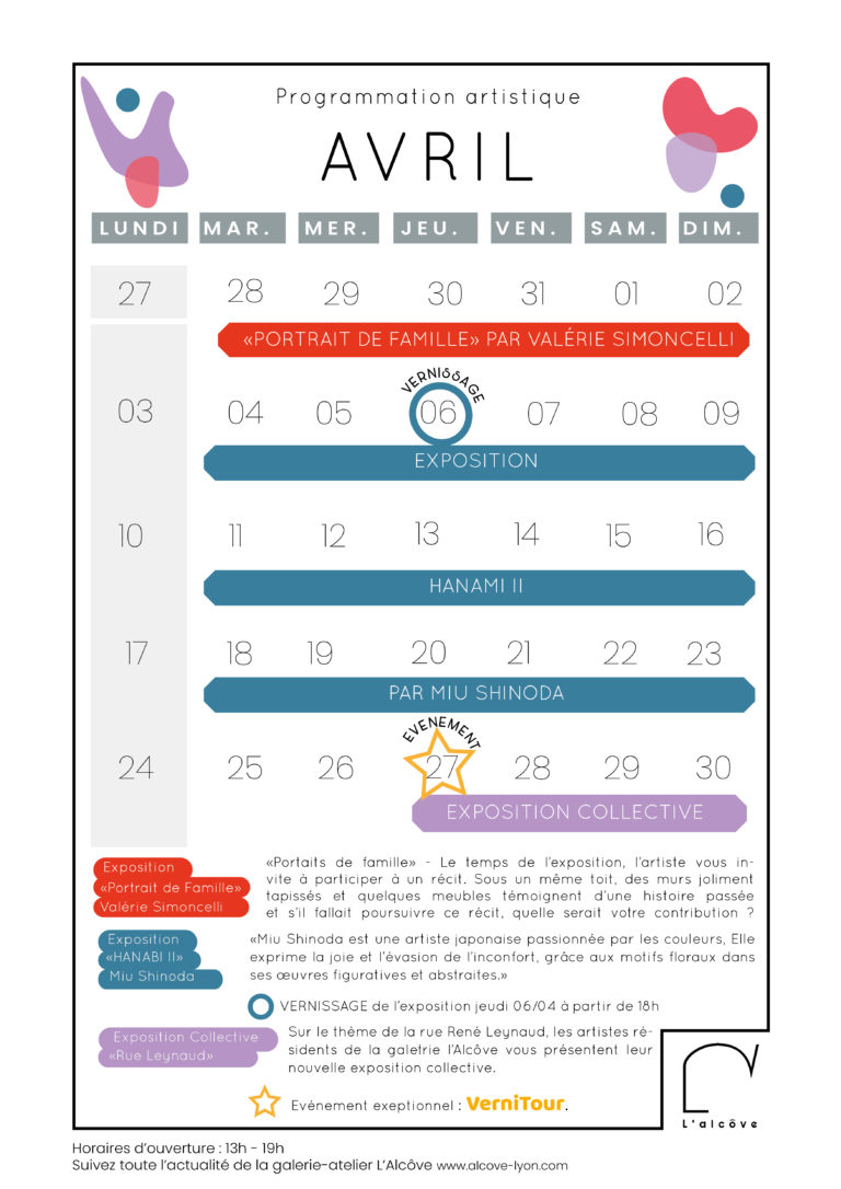 Calendrier du mois